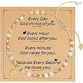 VIBILIA Cross Bracelet for Women, Boho Beaded Bracelets for Women, Christian Gifts, Jesus Bracelets Birthday Gifts for Women Mom Daughter Wife Sister Friend on Valentine's Day Easter Mother's Day