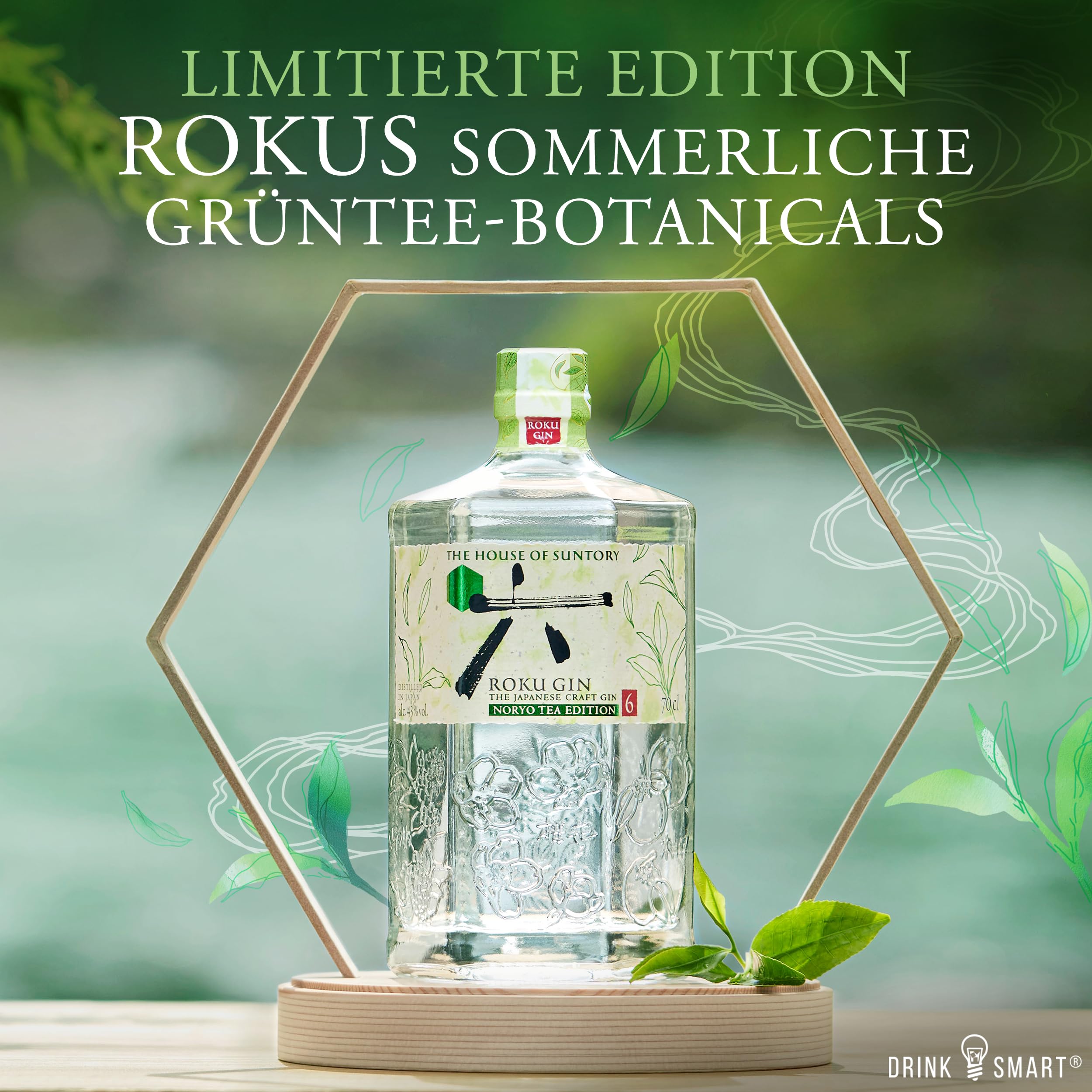 ROKU GIN Noryo Tea Edition | 6 japanische Botanicals | Meisterhaft destilliert in Japan | lebendig frischer Geschmack für Sommer| 43 Prozent Vol | 700ml Einzelflasche 3