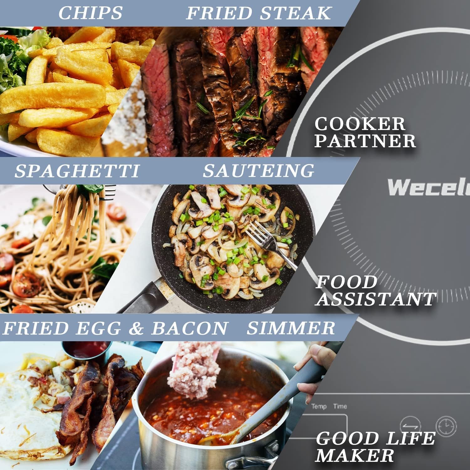 1800W Portable Induction Cooktop With 9 Power Levels, 3 Hours Timer, Child Safety Lock, Overheat Protection - Glass Electric Hot Plate (10.6'' x 12.2'' x 2.36'')