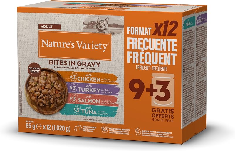Bouchées en Sauce Nourriture Humide pour Chats Boîte multisaveur 12 x 85 g