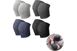 Haysandy 4 Pairs Baby Knee for Crawling Anti Slip Baby Crawling Pad Elastic Knee Sleeve Leg Toddler Warmer