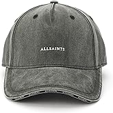 AllSaints Men's Felix Baseball Cap, 100% Cotton Hat with Adjustable Strap, Summer Accessory Washed Black
