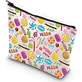 G2TUP Funny Candy Themed Cosmetic Makeup Bag Candy Love Gift Sweet Tooth Zipper Pouch Bag Lollipop Candy Merchandise (Candy MG)