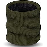 XFUEL Fleece Lined Neck Warmer Gaiter for Men Women Winter Knitted Face Scarf Ski Neck Cover for Cold Weather