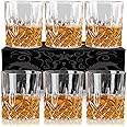 OPAYLY Whiskey Glasses Set of 6, Rocks Glasses, 10 oz Old Fashioned Tumblers for Drinking Scotch Bourbon Whisky Cocktail Cognac Vodka Gin Tequila Rum Liquor Rye Gift for Men Women at Home Bar