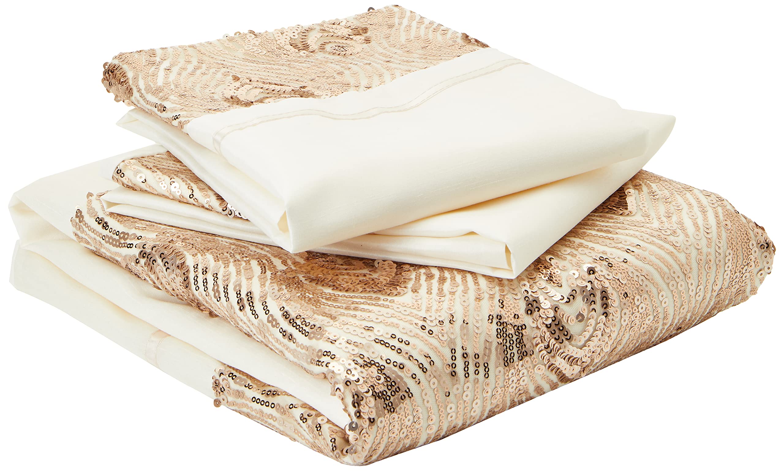 Krista Duvet Cover, Polycotton, Cream/Rose Gold, Double