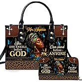 NAREDA Personalized African American Leather Bag, African Purse, Christmas Gifts for Black Girl Women, Black History Handbags
