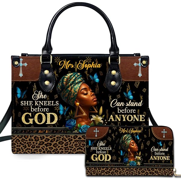 しまりすさま　ノベルティpromised bag NAREDA Personalized African American Leather Bag, African Purse