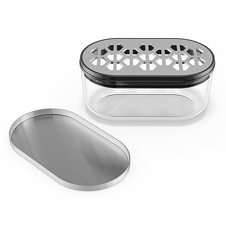 WMF Kitchen classics Käsereibe, mit Behälter und Deckel, Cromargan Edelstahl, Kunststoff, 15 x 8,5 x 7 cm