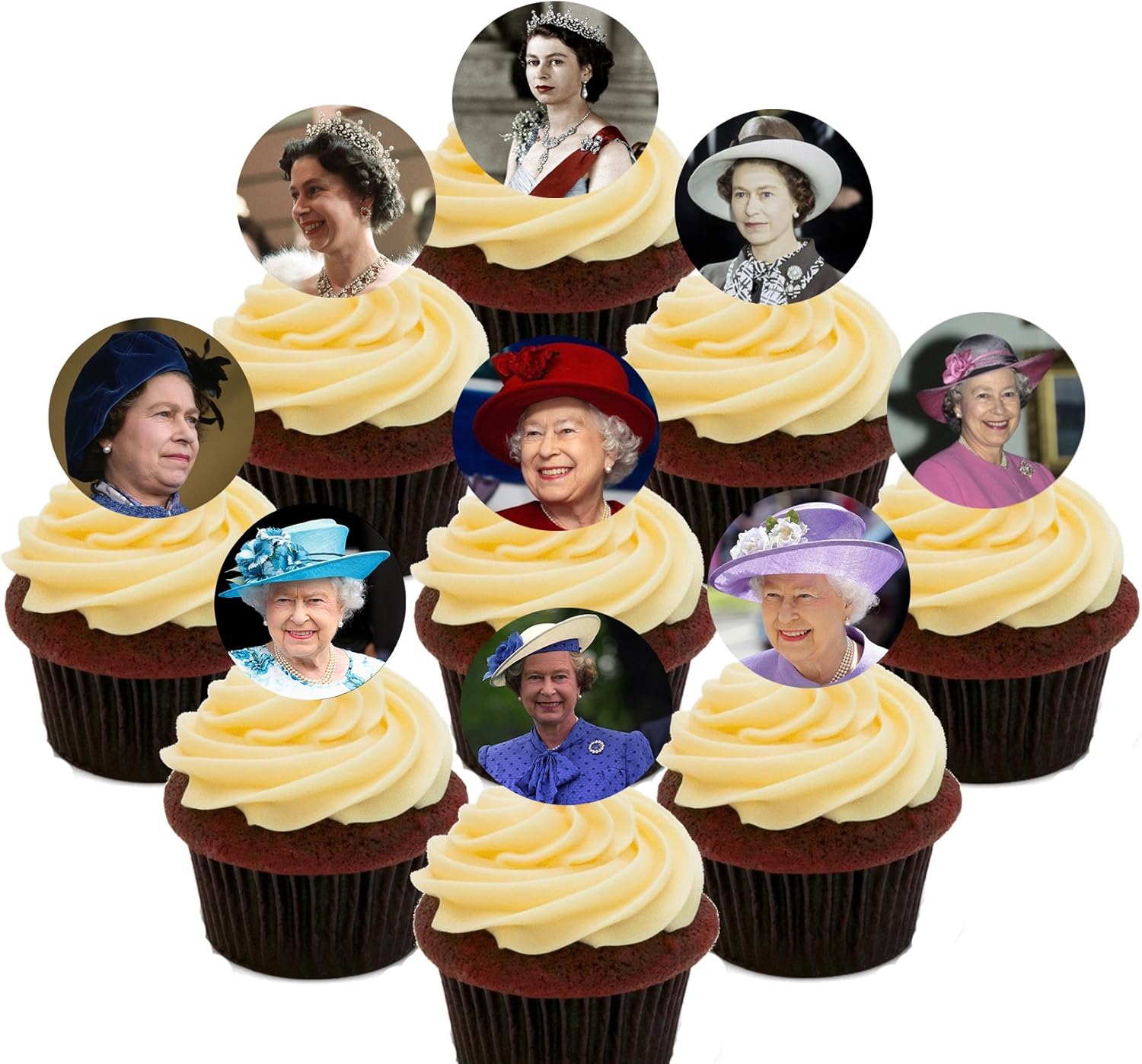 Made4You Queen Elizabeth Edible Cupcake/Fairy Cake Toppers Standup