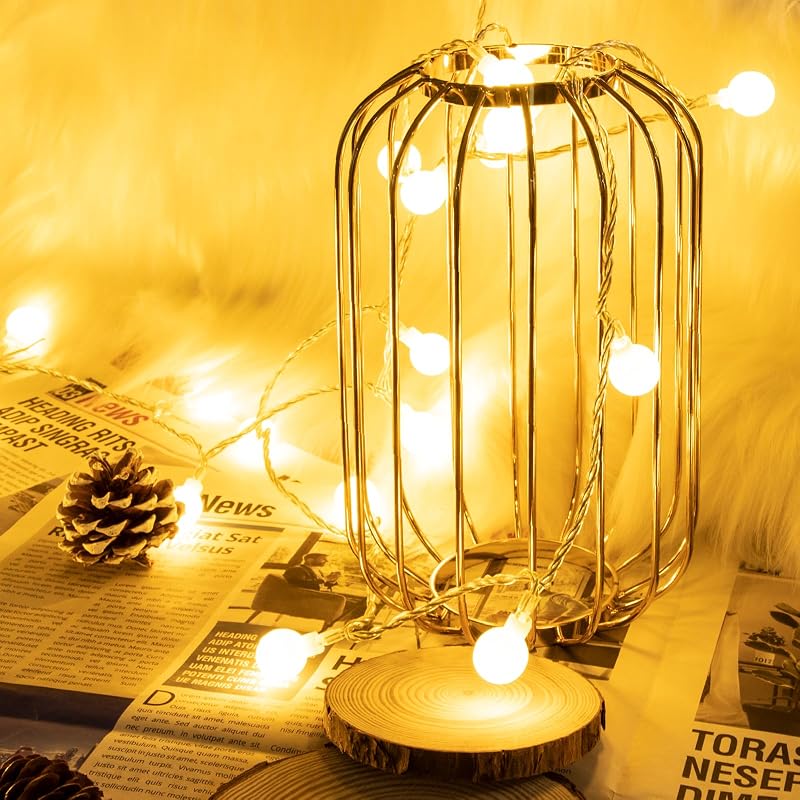 Luzes de Guirlanda, Corrente de Luzes LED 6M 40, 2 Modos: Bateria Branca Quente Carregada, Guirlandas de Luz Decorativas para exterior, interior, jardim, casa, casamento, Natal (2 modos) — foto 1 de 7