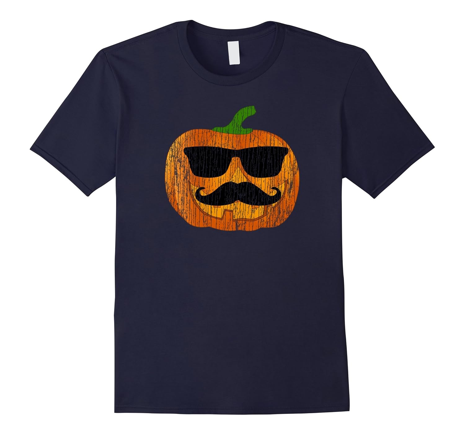 JACK O LANTERN PUMPKIN Sunglasses Emoticon T-Shirt Mustache-ANZ