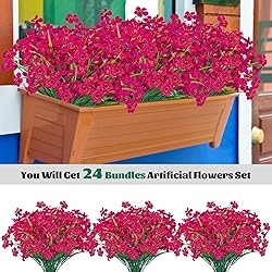Lnoicy 24 Pcs Artificial Flowers for