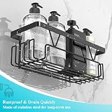 KEGII Shower Caddy with Soap Holder Self Adhesive 4 Pieces Black view 3
