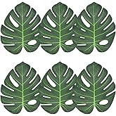 Pinenjoy 36Pcs Large Artificial Palm Leaves Faux Tropical Jungle Monstera Leaves for Hawaiian Luau Beach Theme Party Supplies Birthday Wedding Home Table Wall Decorations