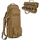 GOBUROS Tactical Rifle Bag Backpack Fits 28” Rifles, Soft Rifle Case with 3 Magazine Holders, Padded Shoulder Straps, Lockable Zipper and Molle System for Hunting and Shooting