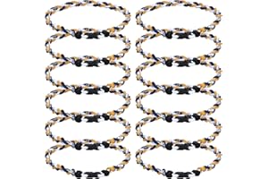 JEANUE 12Pack Baseball Necklaces for Boys, 18inches Braided Rope Tornado Titanium Sports Necklaces, Ideal for Baseball Team Gifts, Party Favors, Baseball Accessories Drip，Multi-Color