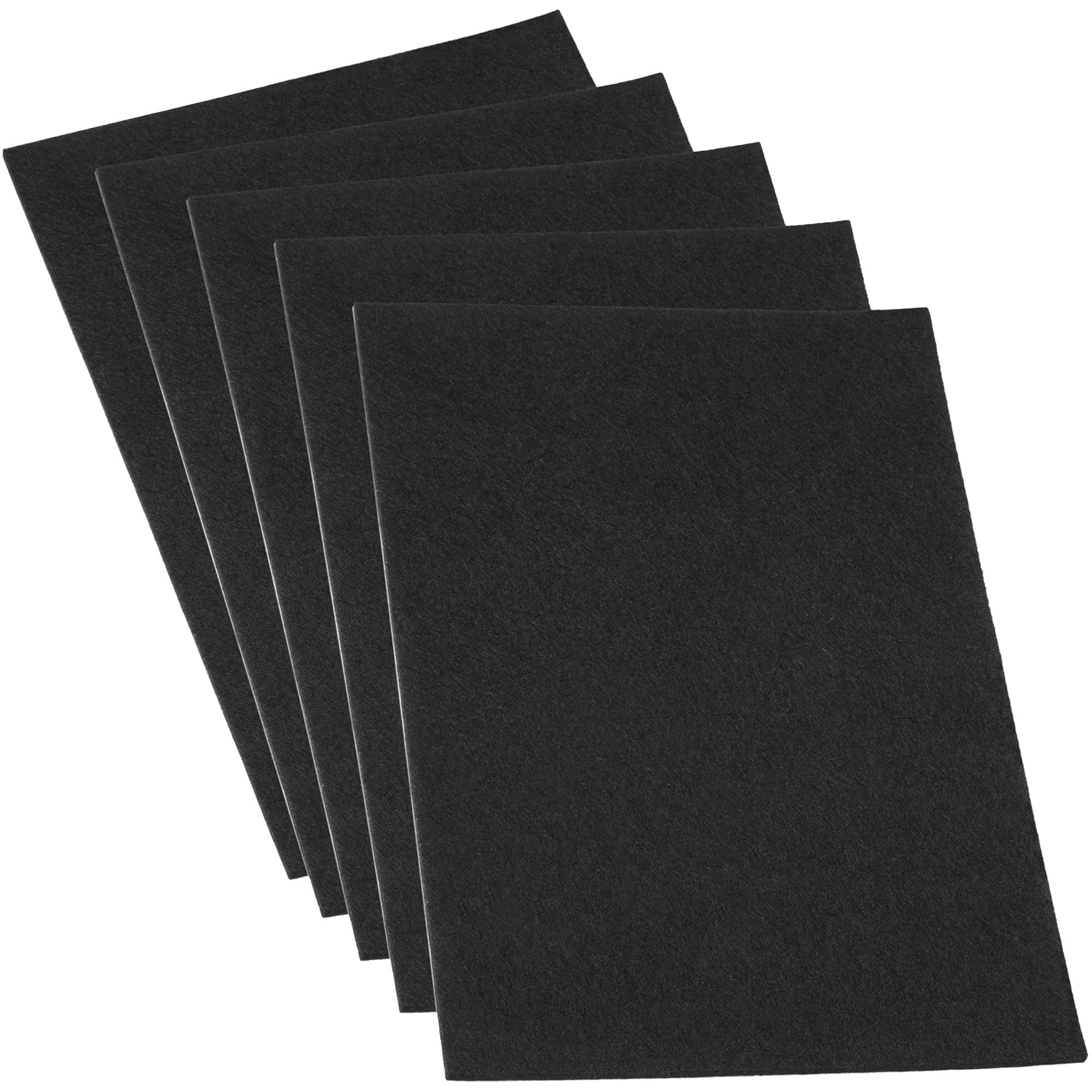 Adsamm® / 5 x self-adhesive Felt Sheets/Black / 7.87x11.81'' (200x300 mm) / rectangular / 0.138'' / 3.5 mm thick stick-on furniture felt glides/Furniture & Chair Glides