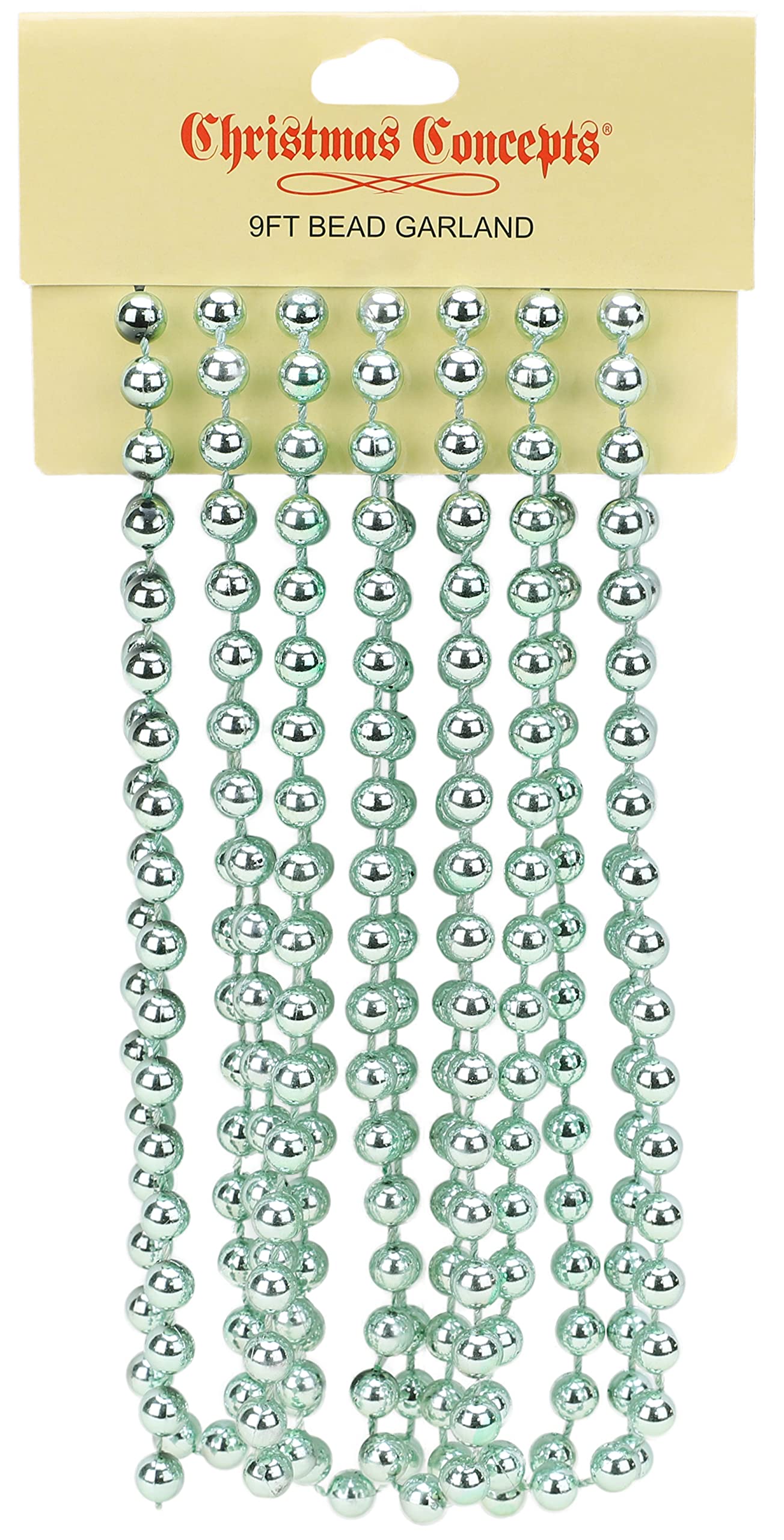 Christmas Concepts® 9ft Christmas Bead Chain - Christmas Bead Garlands - Decorations (Mint Green)