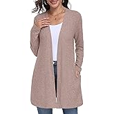 Lepunuo Cardigan Sweaters for Women Long Sleeve Lightweight Open Front Knit Cardigans Casual Loose Sweater with Pockets