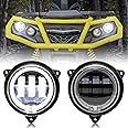SAUTVS LED Low Beam Headlights with Halo Ring DRL for Can-Am Outlander 500 650 800 850 1000 XMR STD XT XT-P 2012-2022 Accessories (2PCS, Replace #710006177)