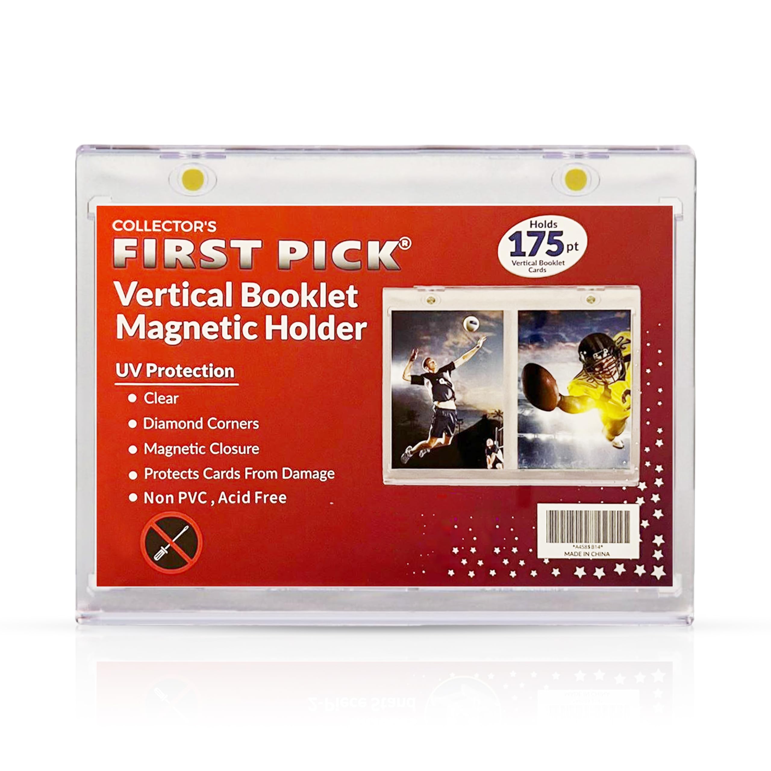 Photo 1 of 175pt Vertical Booklet Magnetic Card Holder - UV Protection - 175 PT PVC FREE - Great Fit For National Treasures, Flawless, Playbook Cards and More