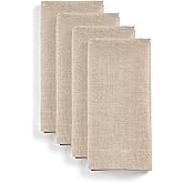 Solino Home Light Natural Linen Napkins Set of 4-100% Pure Linen Cloth Washable Dinner Napkins 20 x 20 Inch for Spring, Easter, Mothers Day - Diana Medium Weight
