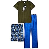 Calvin Klein Kids Boys' Short Sleeve T-Shirt, Pants and Shorts Pajama 3-piece Set