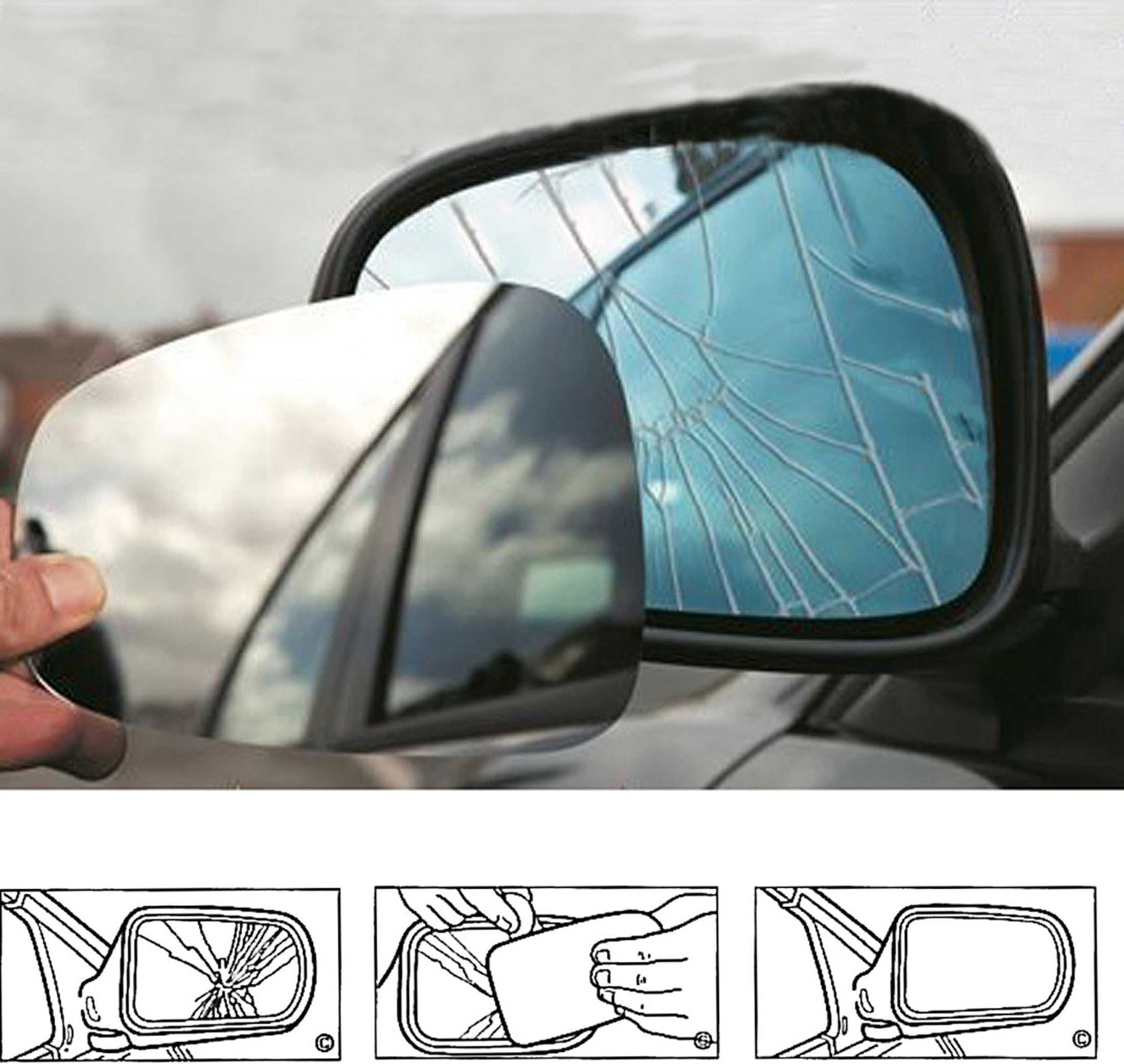 S-9-3 Wing Mirror Glass, Convex, UK Passenger Side, For Car Year (2003 -> 2012)