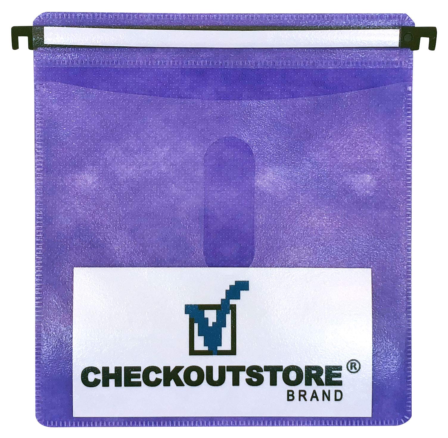Photo 1 of (100) CheckOutStore CD Double-Sided Refill Plastic Hanging Sleeve (Purple)