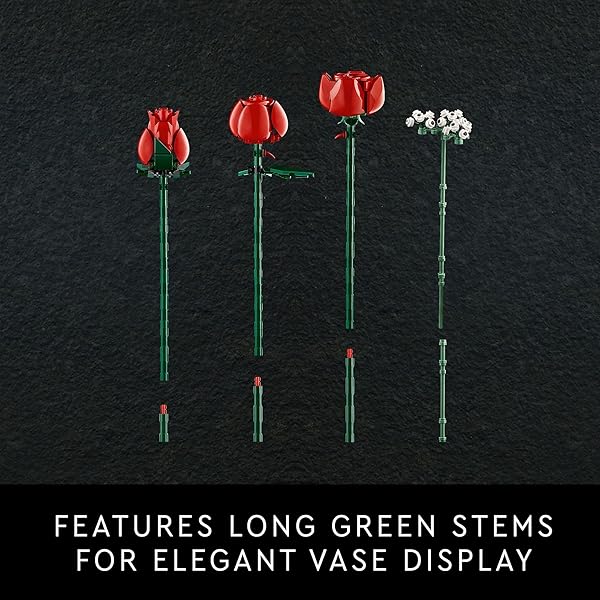 LEGO BOTANICALS BOUQUET OF ROSES ARTIFICIAL FLOWERS – FAKE RED ROSES BUILDING SET FOR ADULTS, AGES 18+ – DIY KIT FOR HOME DECORATION – FLORAL BIRTHDAY GIFT IDEA – 10328