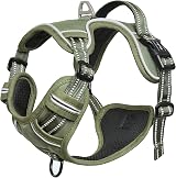HEELE Dog Harness Small Reflective No-Pull Adjustable Padded Green view 7