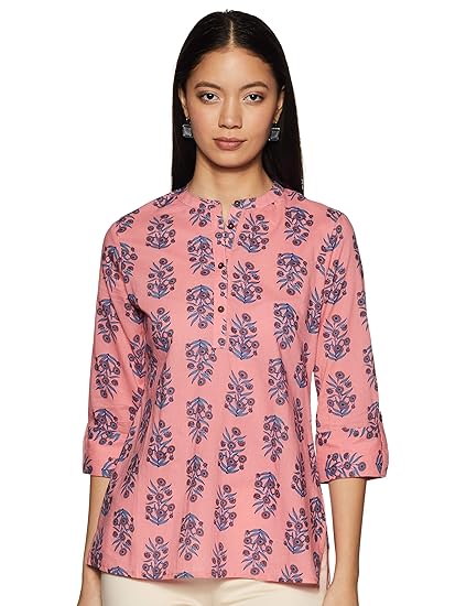 Women's cotton short Kurti (SS20MYXCORE22_Pastel Pink_Large)