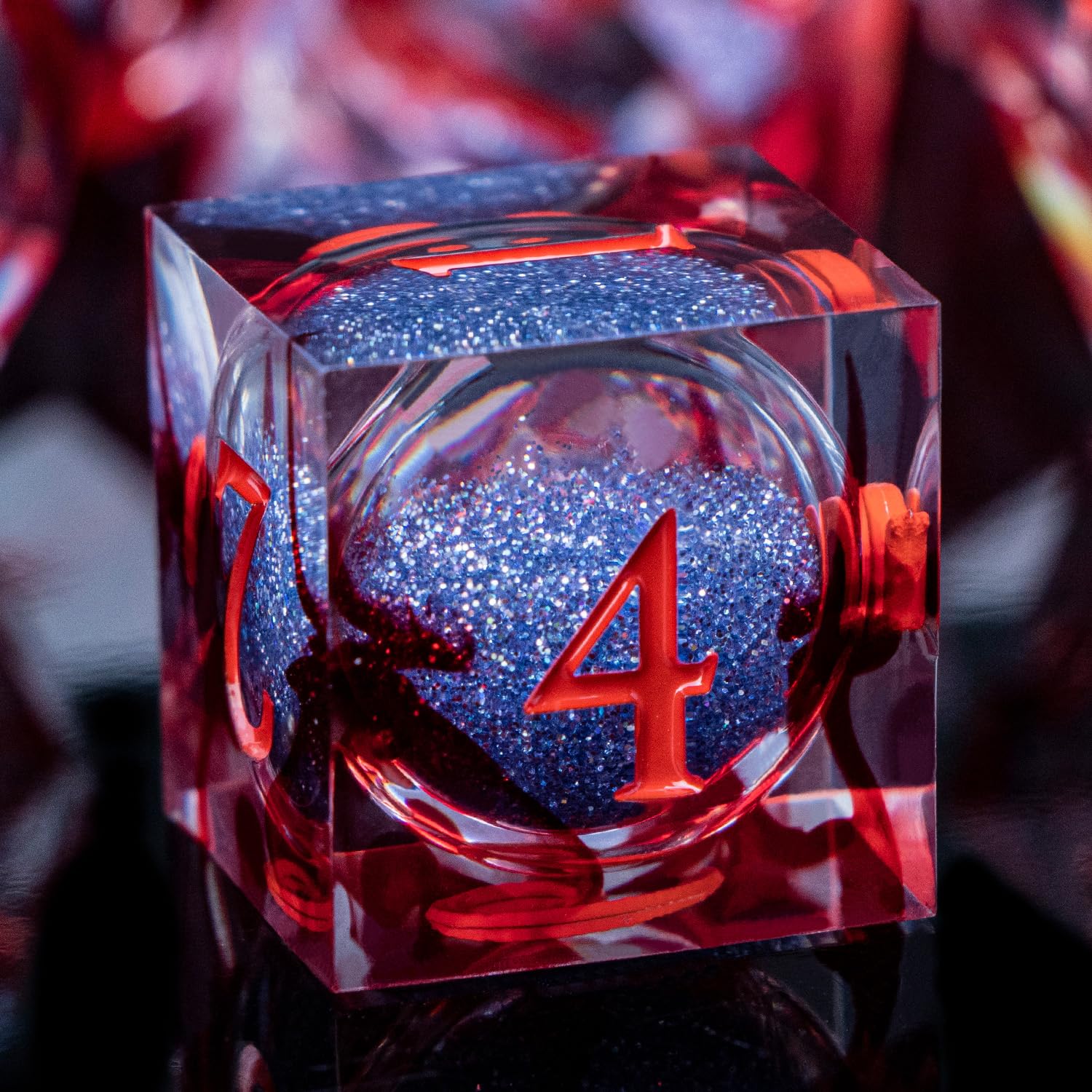 ARUOHHA Liquid Core DND Dice Set, Blood Sharp Edged Dragons Dice RPG Role Playing Games, Resin Blood Red Polyhedral Dungeons D and D Dice with Gift Box D20 D12 D10 D8 D6 D4 — image 1