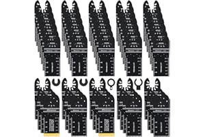 Bionso 55PCS Oscillating Saw Blades, Professional Universal Titanium Multitool Blades for Wood Plastics Metal, Quick Release Multi Tool Kits Fit Dewalt Ryobi Milwaukee Rockwell Fein Makita
