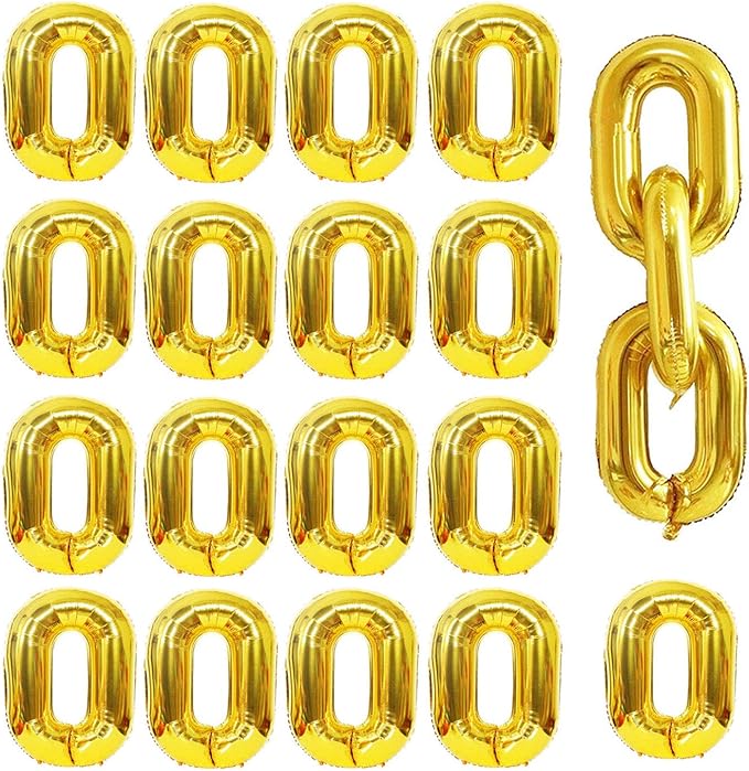 20 Pieces Balloon Links Gold Linking Chains Balloons, 80s