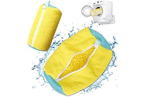 TOFFOS Shoe Washing Bag for Washing Machine,Shoes Cleaning Bag，Reusable Shoe Washing Bag for All Shoe Types And Sizes (Yellow 2pcs)