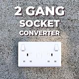WK Electrical 1 to 2 Gang Switched Power Socket Converter White Moulded Type G view 2