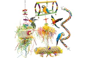 Bird Colorful Chewing Toys, Parakeet Foraging Shredder Toys,Parrot Shredded Paper Bird Cage Accessories Hanging Foraging Toys