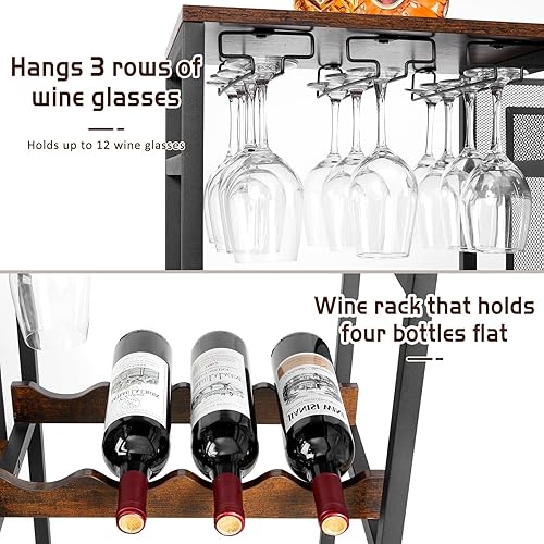 Versatile Liquor Stand for Home Bar, Wine Rack Freestanding Floor