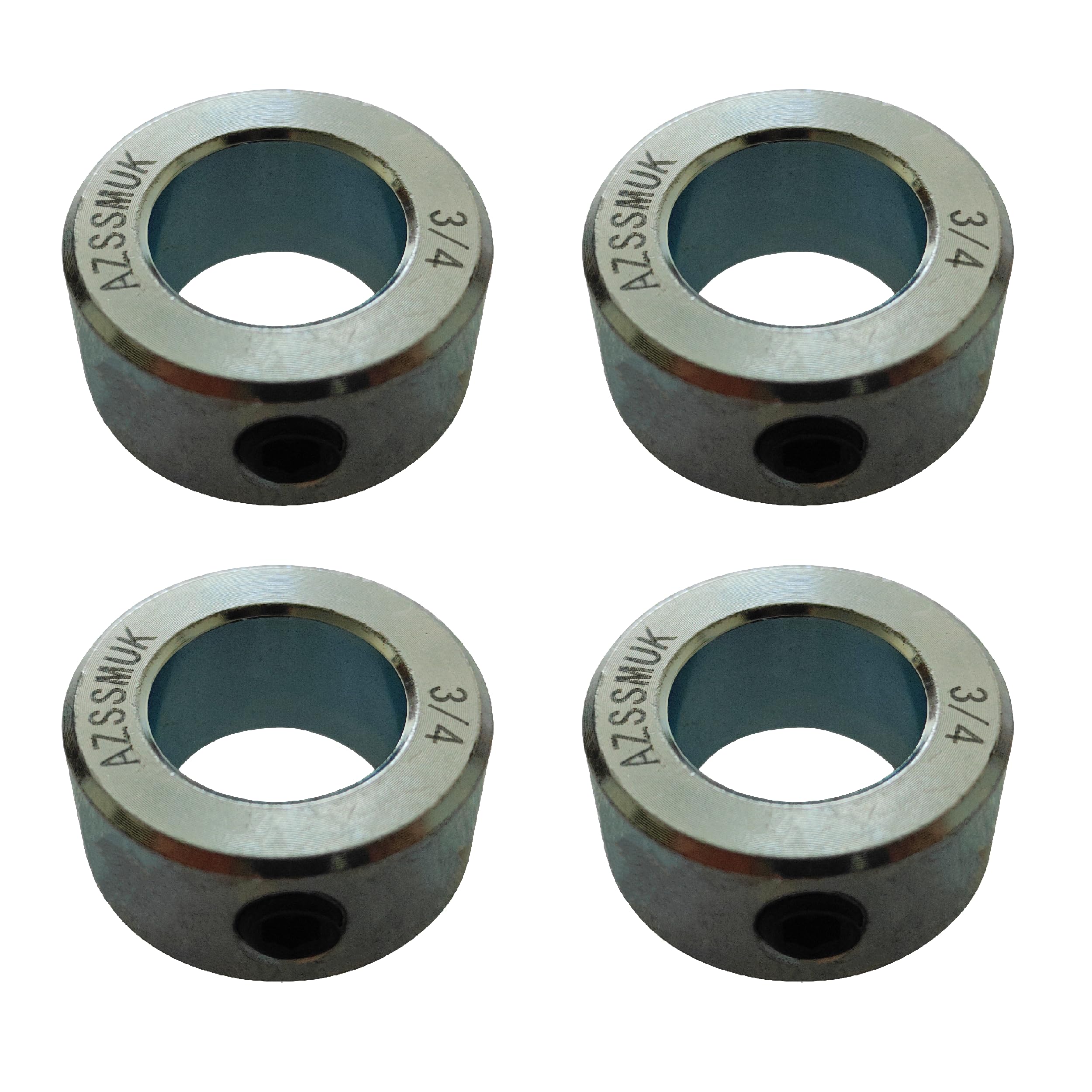 AZSSMUK 4-Pieces 3/4" Bore Solid Steel Style Zinc Plated Set Screw Shaft Collars for Wheelbarrow,Rifle,Cart Cottar Pins