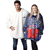 foco NFL Team Logo Reversible Oversized Sherpa Hoodie Sweatshirt Hoodeez