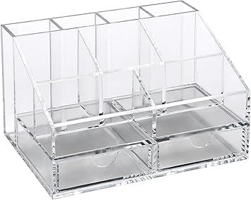 Amazon Com Osco Clear Acrylic Desk Organiser With Two Drawers