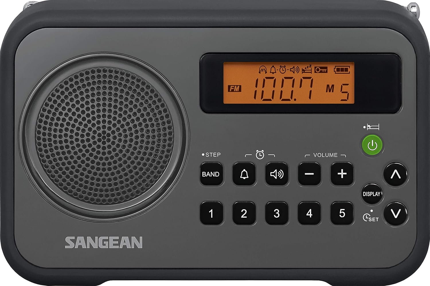 Sangean PR-D18BK AM/FM/Portable Digital Radio with Protective Bumper (Gray/Black): Home Audio & Theater