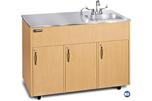 OZARK RIVER PORTABLE SINKS Ozark River Advantage Self Contained Portable Hot Water Handwashing Sink NSF Certified (Stainless Countertop, Maple)