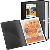 Nicpro 18"x24" Art Portfolio, 30 Pockets Display 60 Pages Art Portfolio Folder with Clear Plastic Sleeves, Artwork Storage Presentation Book for Artists, Painting Carrier Case