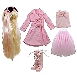 EVA BJD Set of Fashion Clothes Wigs Shoes Socks