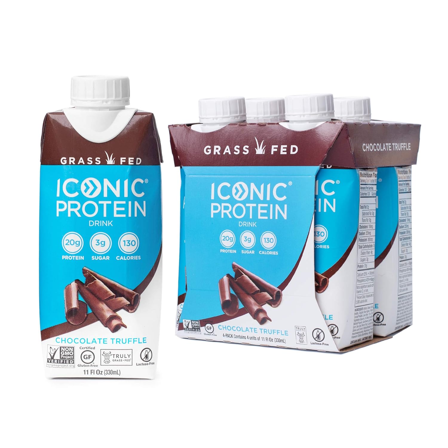 Iconic Protein Drinks, Chocolate Truffle (4 Pack) Creamy