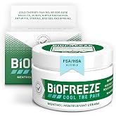 Biofreeze Pain Relief Cream for Knee, Neck, Hip, Joint, Shoulder, &amp; Simple Backache, Arthritis Pain Reliever, Sore Muscle Relief, Cooling Menthol Pain Cream, 3 Oz