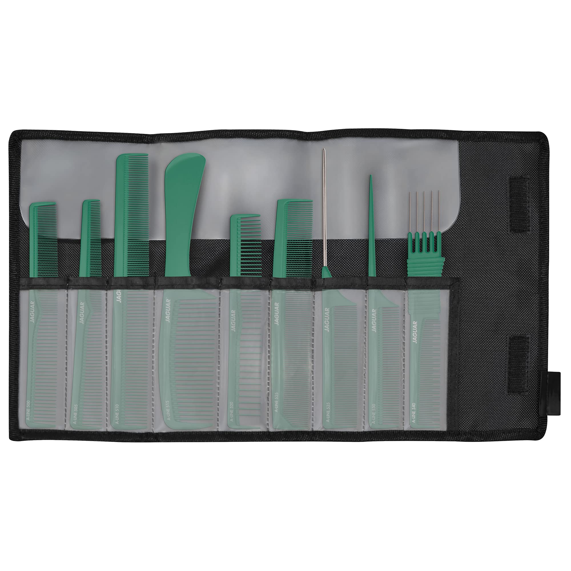 Jaguar A-Line Hair Comb 9-Pieces Set, Smaragd, 0.19 kg